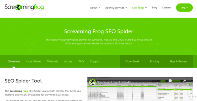 Screaming Frog SEO Spider.Las Mejores Herramientas SEO Gratuitas en 2024